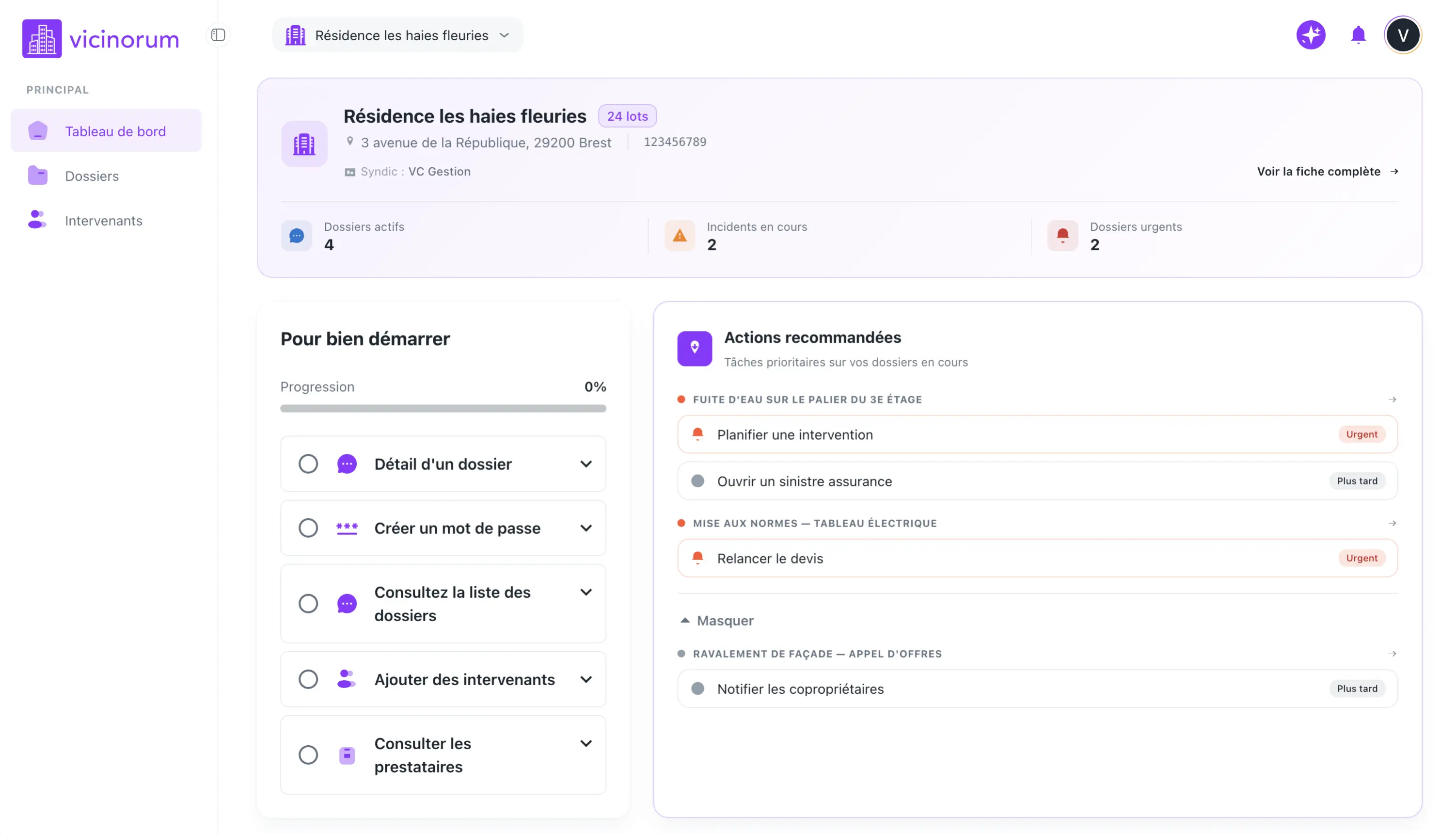 Application Vicinorum - gestion des incidents en résidences